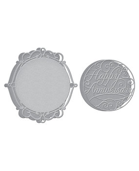 Spellbinders Happy Anniversary Vignette Etched Dies (S5-458) (OUTLET)