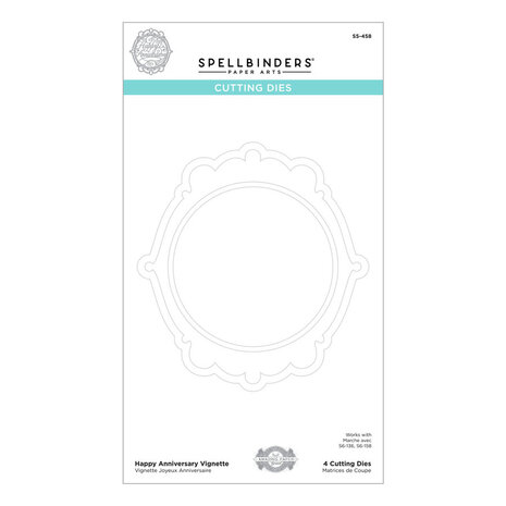 Spellbinders Happy Anniversary Vignette Etched Dies (S5-458) (OUTLET)