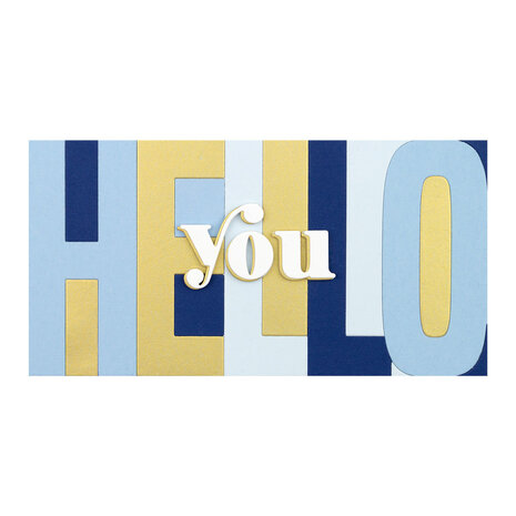 Spellbinders Be Bold Color Block Hello You Etched Dies (S5-476) (OUTLET)