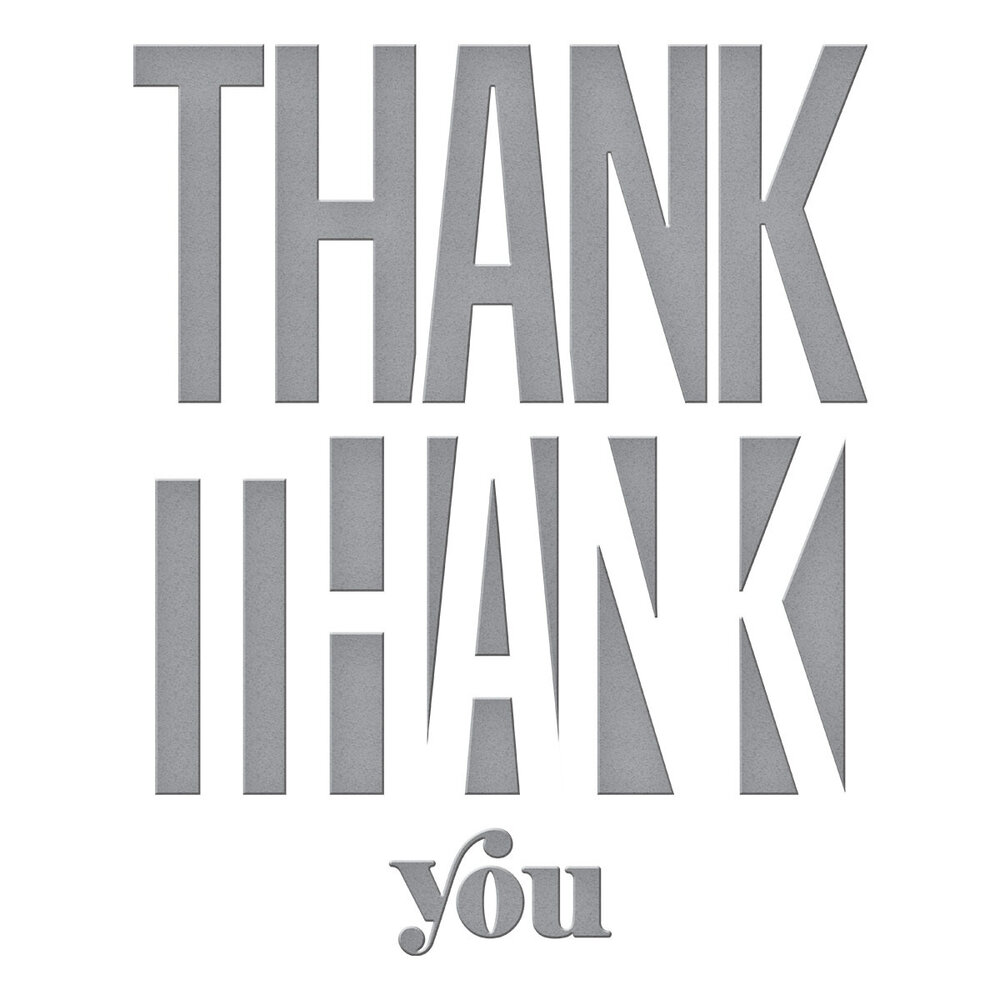 Spellbinders Be Bold Color Block Thank You Etched Dies (S5-477) (OUTLET)