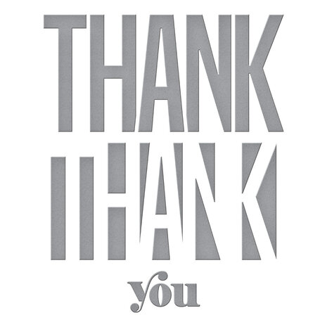 Spellbinders Be Bold Color Block Thank You Etched Dies (S5-477) (OUTLET)
