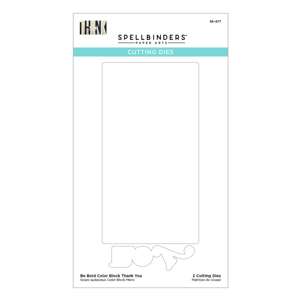 Spellbinders Be Bold Color Block Thank You Etched Dies (S5-477) (OUTLET)