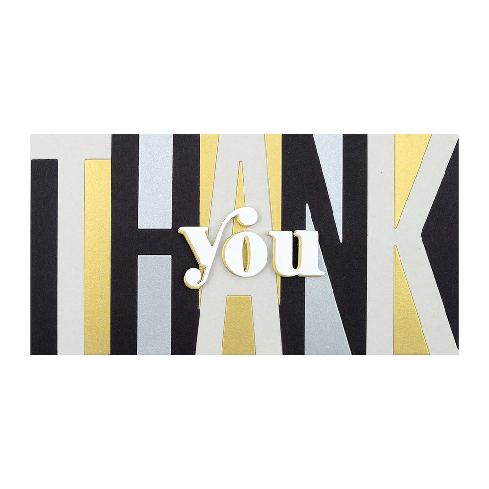Spellbinders Be Bold Color Block Thank You Etched Dies (S5-477) (OUTLET)