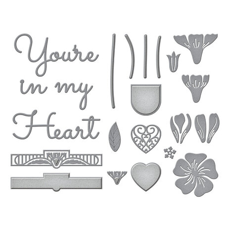 Spellbinders Primrose Heart Façade Etched Dies (S5-484) (OUTLET)