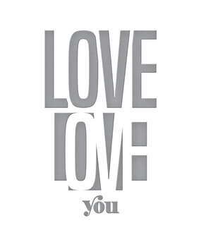Spellbinders Be Bold Color Block Love You Etched Dies (S5-488) (OUTLET)