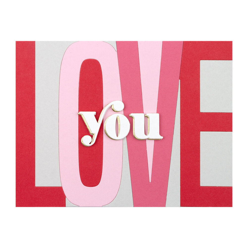 Spellbinders Be Bold Color Block Love You Etched Dies (S5-488) (OUTLET)