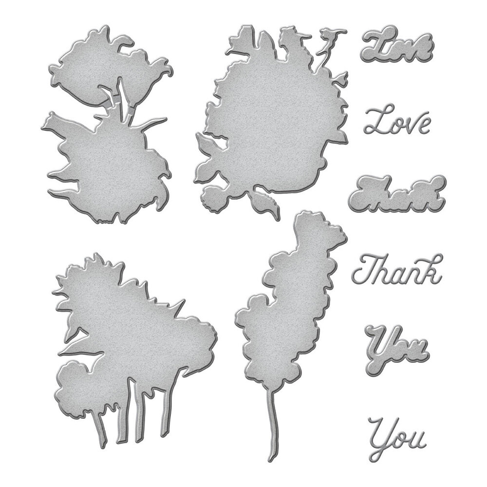 Spellbinders Inked Blooms Etched Dies (S5-581) (OUTLET)