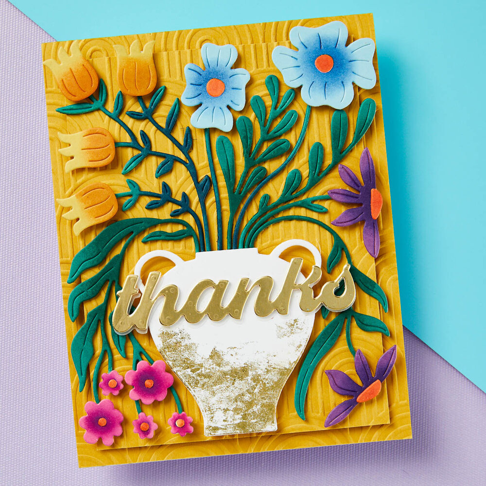 Spellbinders Fresh Picked Vase Bouquet Etched Dies (S5-618) (OUTLET)