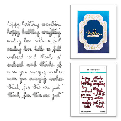 Spellbinders Thanks Enclosed Sentiments Etched Dies (S6-208) (OUTLET)