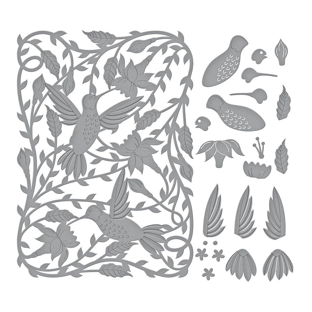Spellbinders Delicate Floral Hummingbirds Etched Dies (S7-230) (OUTLET)