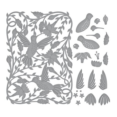 Spellbinders Delicate Floral Hummingbirds Etched Dies (S7-230) (OUTLET)