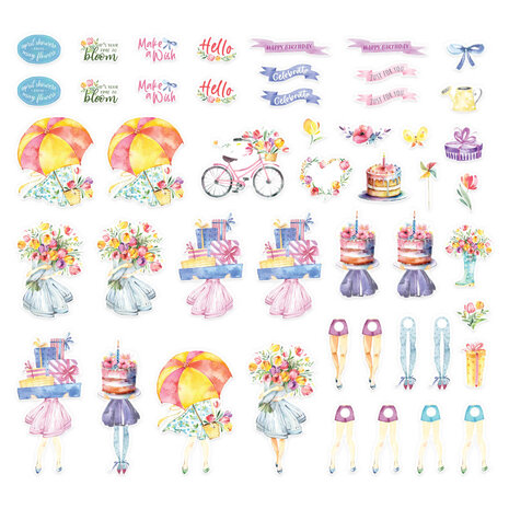 Spellbinders Dancin' Watercolor Celebrations Printed Die Cuts (SCS-329) (OUTLET)