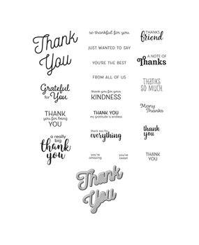 Spellbinders Many Thanks Clear Stamp & Die Set (SDS-171) (OUTLET)
