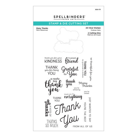 Spellbinders Many Thanks Clear Stamp & Die Set (SDS-171) (OUTLET)