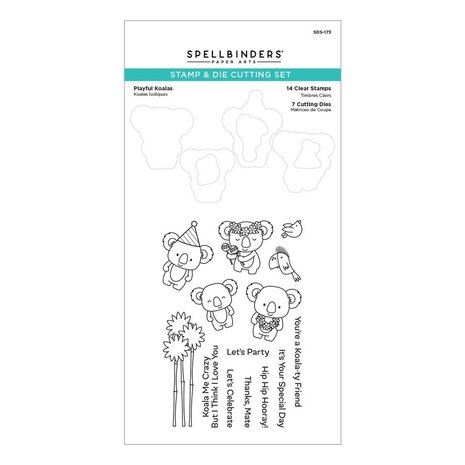 Spellbinders Playful Koalas Stamp & Die Set (SDS-173) (OUTLET)