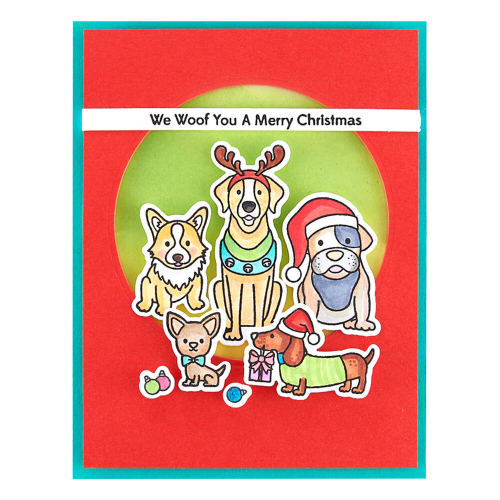 Spellbinders Christmas Pups Clear Stamp & Die Set (SDS-178) (OUTLET)