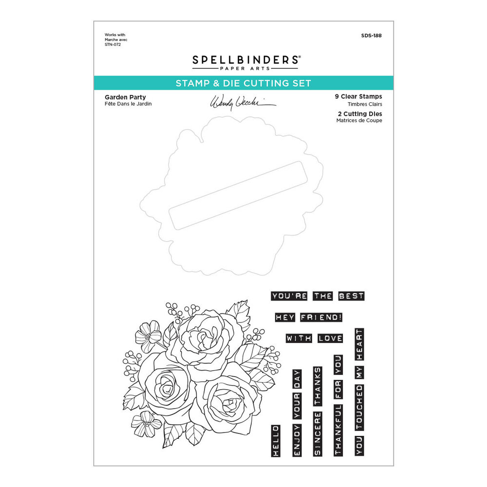 Spellbinders Garden Party Clear Stamp & Die Set (SDS-188) (OUTLET)