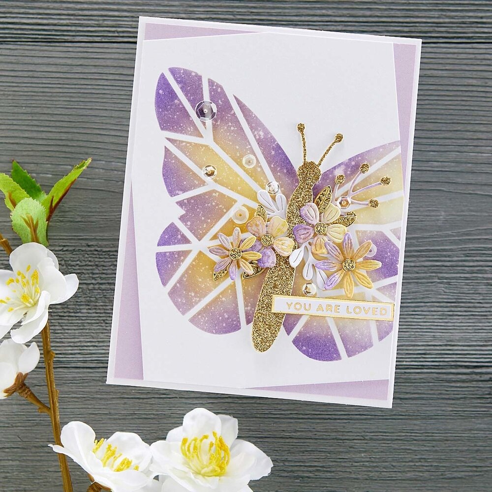 Spellbinders Geometric Butterfly Stencil (STN-007) (OUTLET)