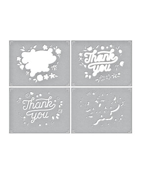 Spellbinders Layered Floral Thank You Stencils (STN-052) (OUTLET)