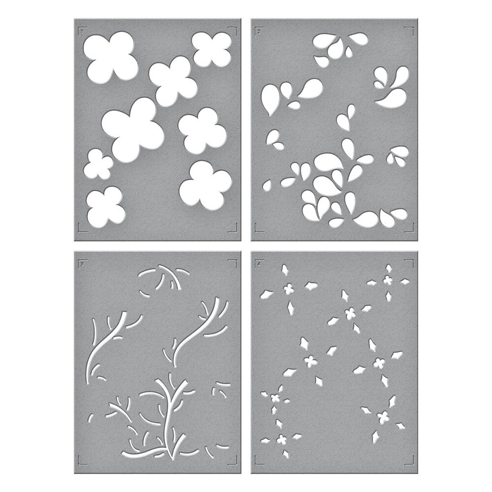 Spellbinders Blossoming Flowers Layered Stencil (STN-075) (OUTLET) Spellbinders Blossoming Flowers Layered Stencil (STN-075) (OUTLET)