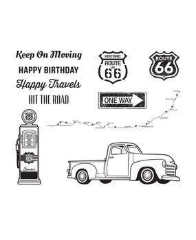 Spellbinders Hit the Road Clear Stamp (STP-020) (OUTLET)