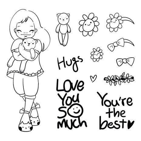 Spellbinders Darling Hugs Clear Stamp (STP-040) (OUTLET)