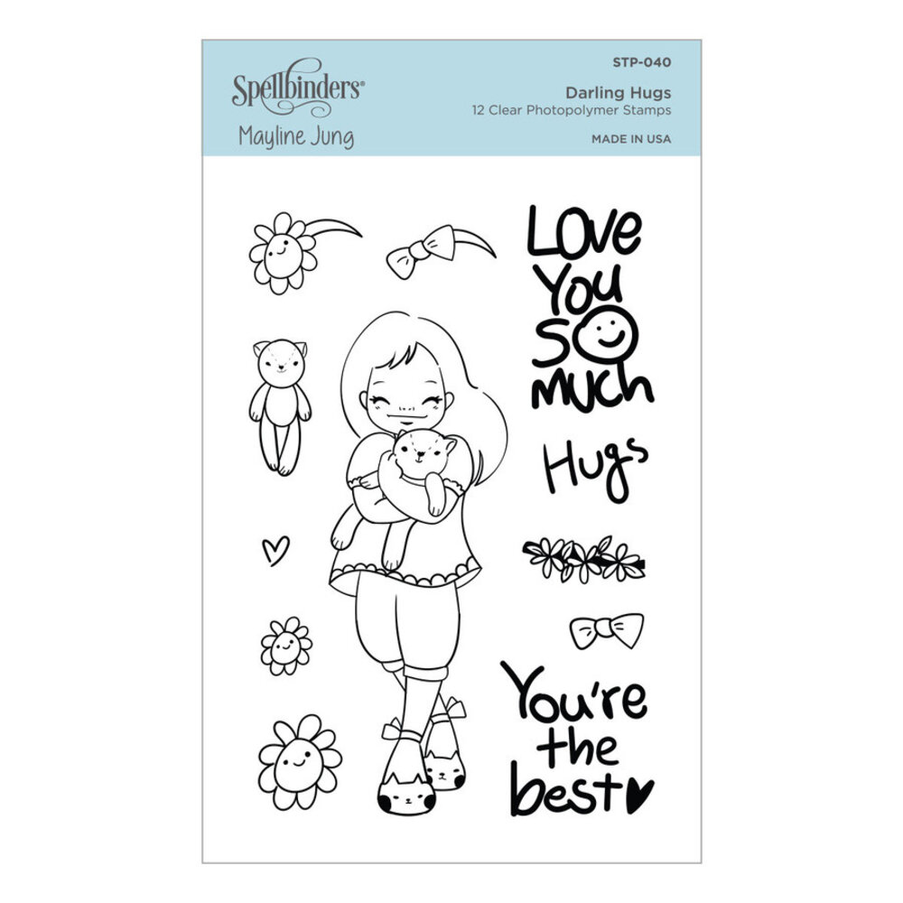 Spellbinders Darling Hugs Clear Stamp (STP-040) (OUTLET)
