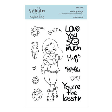 Spellbinders Darling Hugs Clear Stamp (STP-040) (OUTLET)