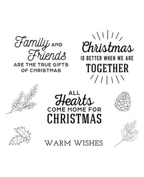 Spellbinders Home for Christmas Sentiments Clear Stamp (STP-057) (OUTLET)