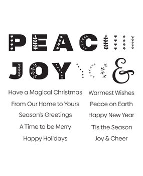 Spellbinders Peace & Joy Clear Stamp (STP-140) (OUTLET)