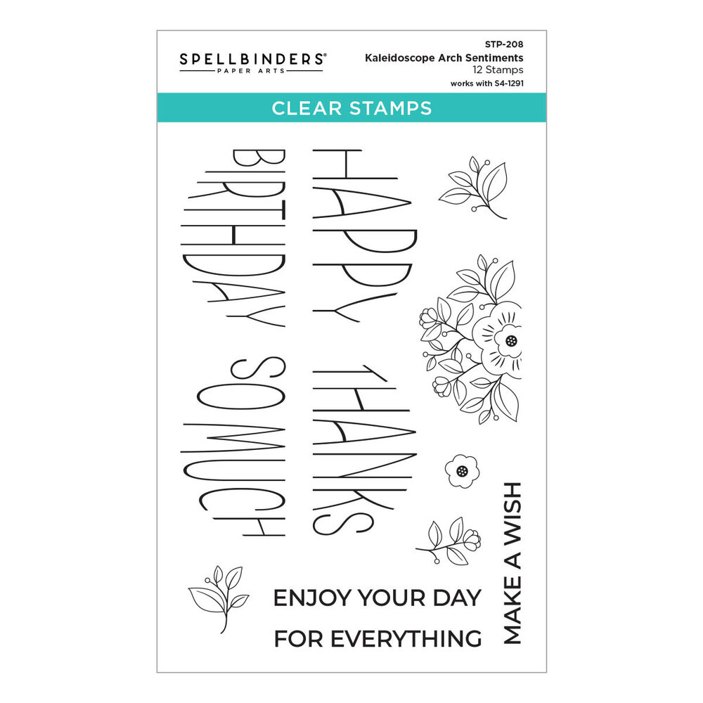 Spellbinders Kaleidoscope Arch Sentiments Clear Stamp (STP-208) (OUTLET)