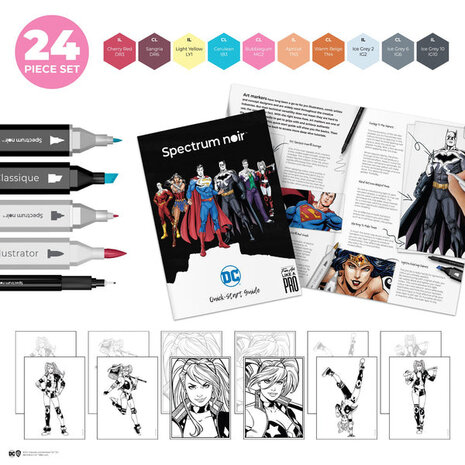 Spectrum Noir Fan-Art Like a Pro Art Kit Harley Quinn (24pcs) (SN-PFAN-DC1-HARL) (OUTLET)