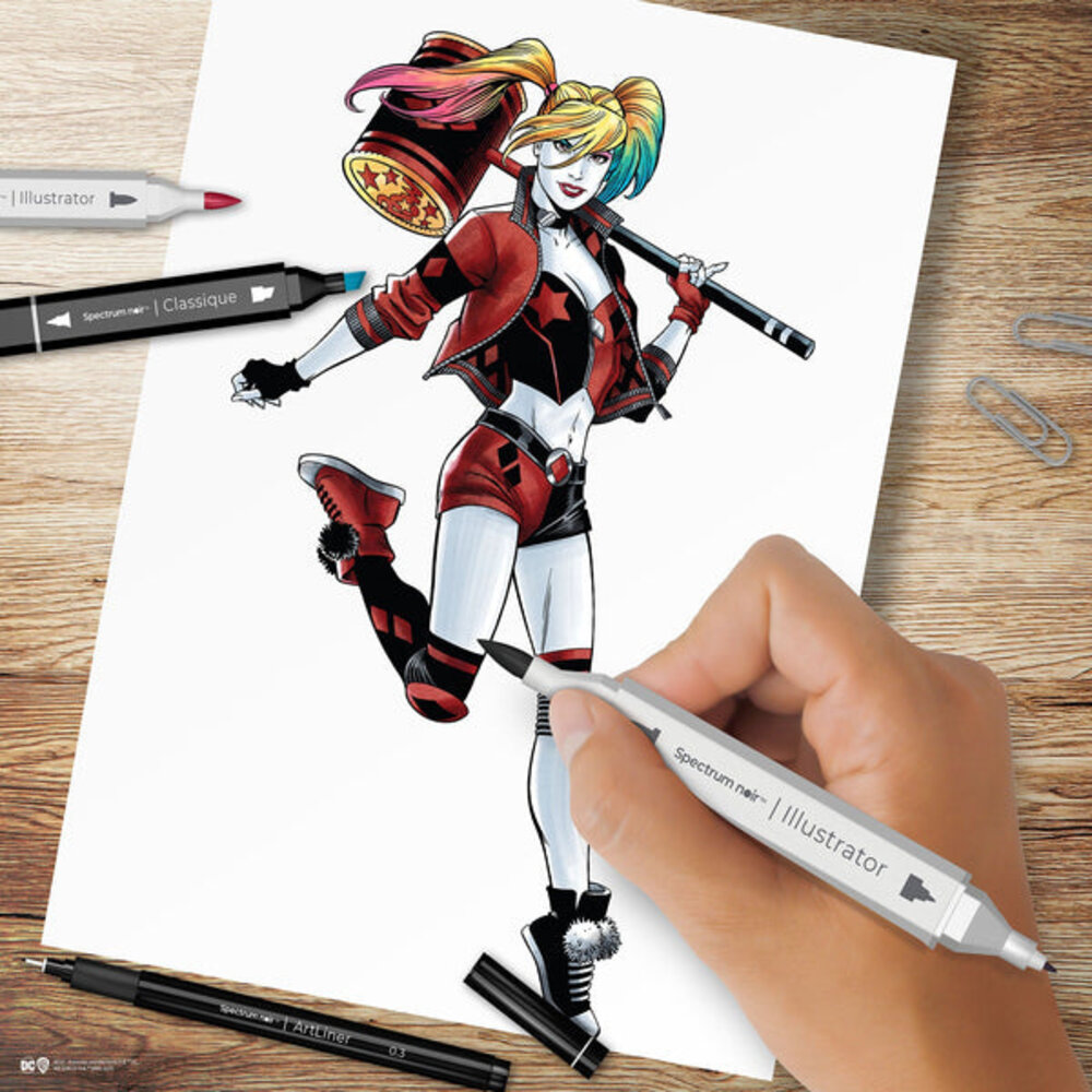 Spectrum Noir Fan-Art Like a Pro Art Kit Harley Quinn (24pcs) (SN-PFAN-DC1-HARL) (OUTLET)