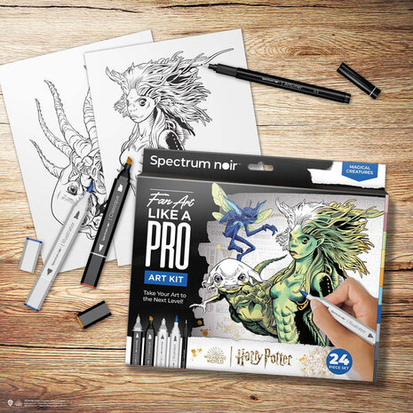 Spectrum Noir Fan-Art Like a Pro Art Kit Magical Creatures (24pcs) (SN-PFAN-HP1-CREAT) (OUTLET)