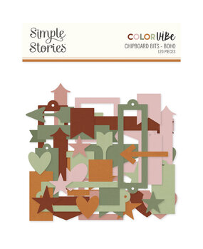 Simple Stories Color Vibe Chipboard Bits Boho (120pcs) (13480) (OUTLET)