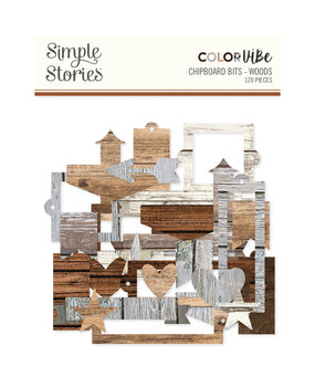 Simple Stories Color Vibe Chipboard Bits Woods (120pcs) (13486) (OUTLET)