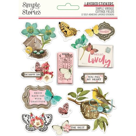 Simple Stories Simple Vintage Cottage Fields Layered Stickers (14726) (OUTLET)