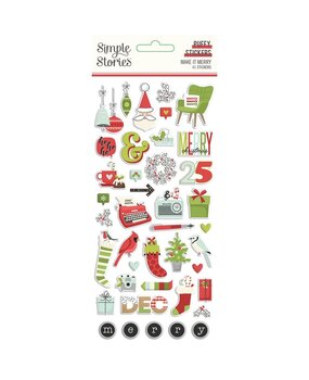 Simple Stories Make it Merry Puffy Stickers (15722) (OUTLET)