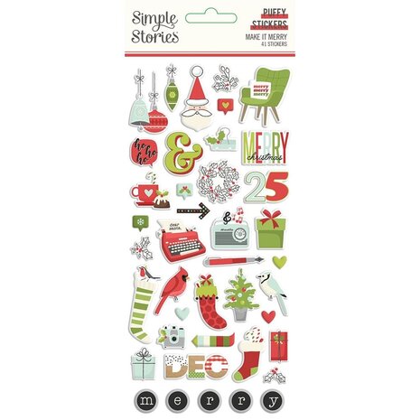 Simple Stories Make it Merry Puffy Stickers (15722) (OUTLET)
