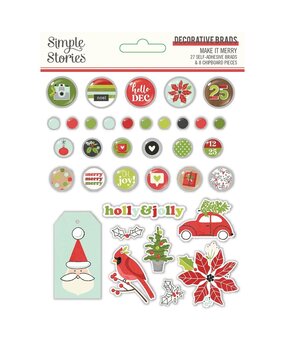 Simple Stories Make it Merry Decorative Brads (15723) (OUTLET)