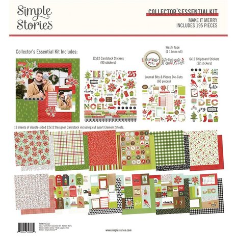 Simple Stories Make it Merry 12x12 Inch Collector's Essential Kit (15732) (OUTLET)