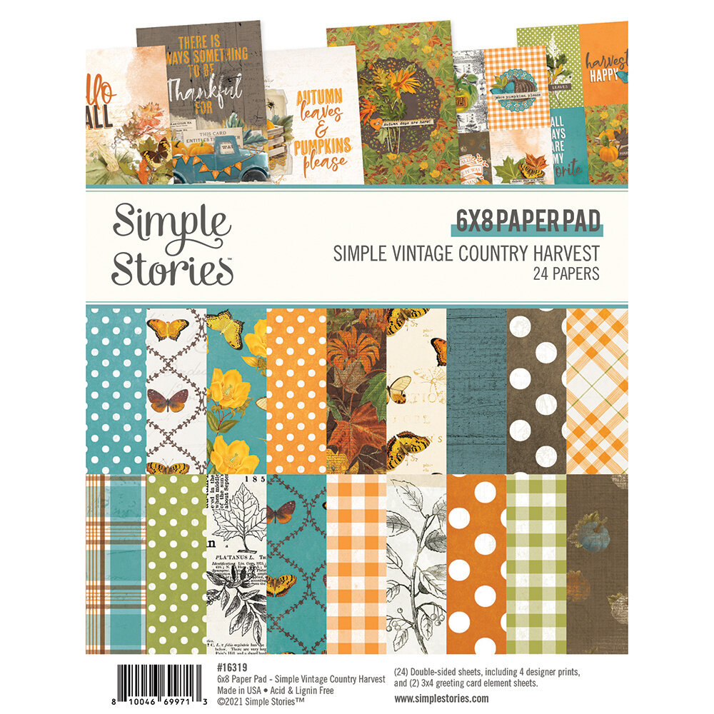 Simple Stories Simple Vintage Country Harvest 6x8 Inch Paper Pad (16319) (OUTLET)