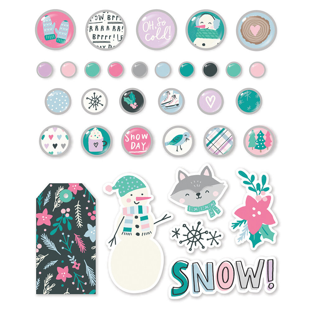 Simple Stories Feelin' Frosty Decorative Brads (16620) (OUTLET)