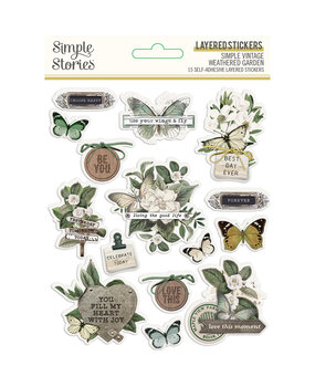 Simple Stories Simple Vintage Weathered Garden Layered Stickers (16727) (OUTLET)