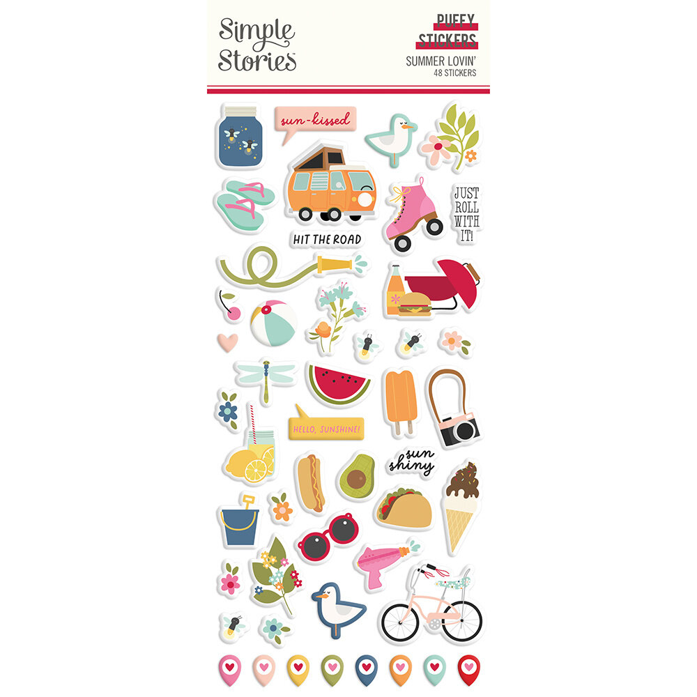 Simple Stories Summer Lovin' Puffy Stickers (17322) (OUTLET)