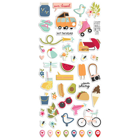 Simple Stories Summer Lovin' Puffy Stickers (17322) (OUTLET)
