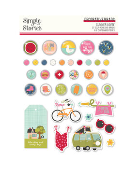 Simple Stories Summer Lovin' Decorative Brads (17323) (OUTLET)