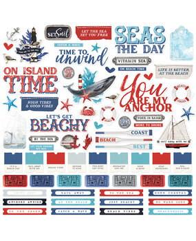 Simple Stories Simple Vintage Vintage Seas Cardstock Stickers (17801) (OUTLET)