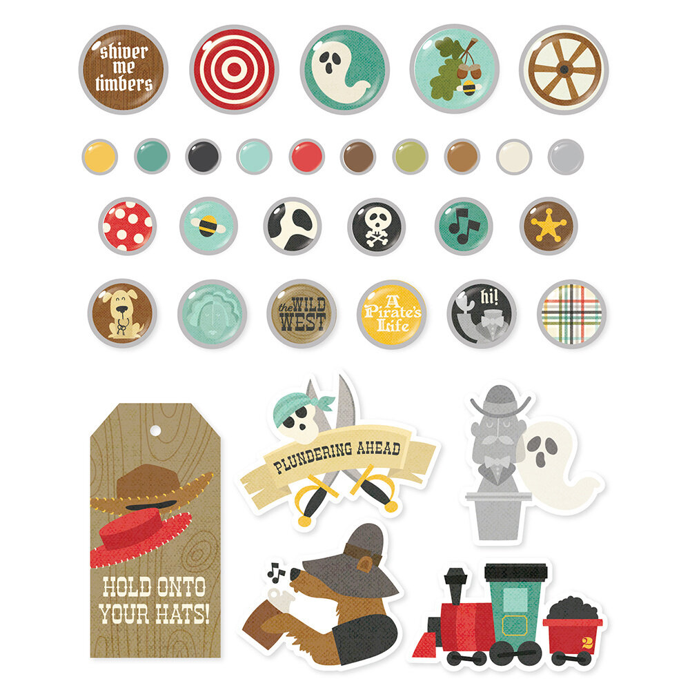 Simple Stories Say Cheese Frontier At The Park Decorative Brads (17990) (OUTLET)