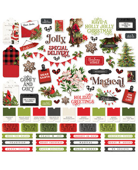 Simple Stories Simple Vintage Christmas Lodge Cardstock Stickers (18401) (OUTLET)